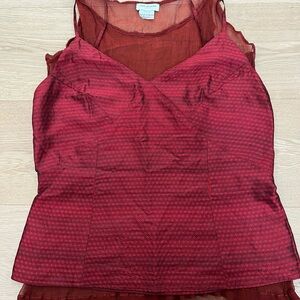 Dries Van Noten red silk camisoles